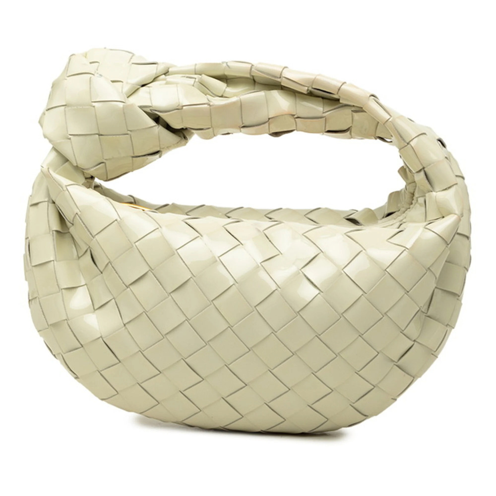 Bottega Veneta Intrecciato Mini Jodie Handbag, White Patent Leather, Women's ...
